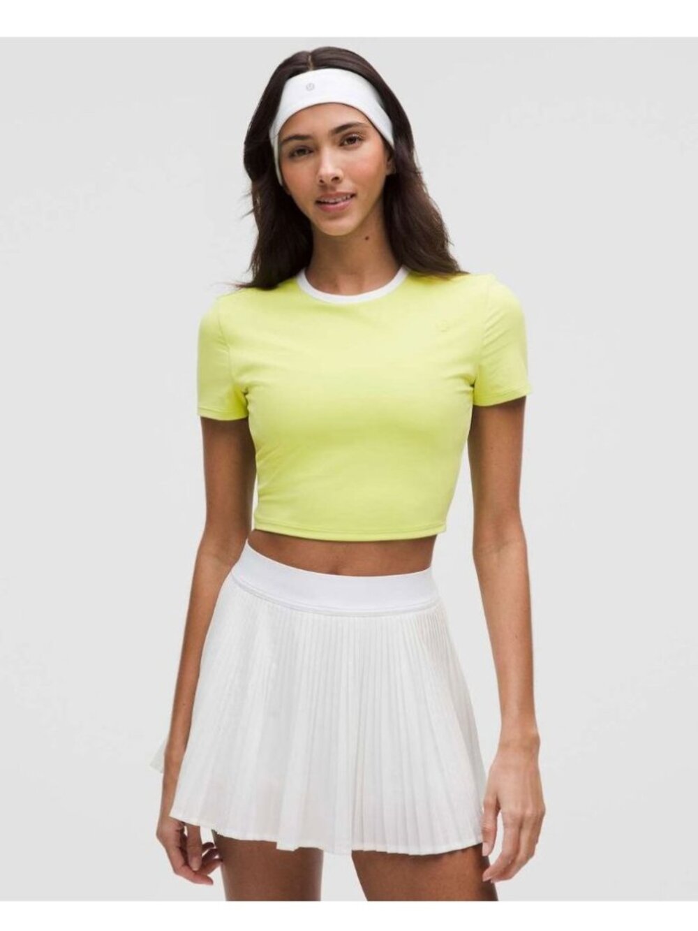 Lululemon Tight-Fit Cropped Shelf-Bra T-Shirt *Medium Support, B/C Cup Sour Grap